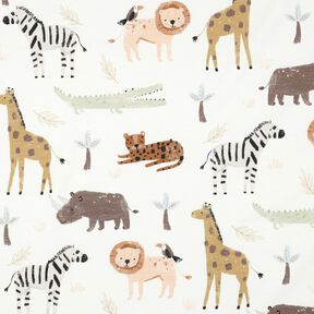 Cotton Jersey Steppe Animals Digital Print | Poppy Fabrics – ivory/dark brown, 