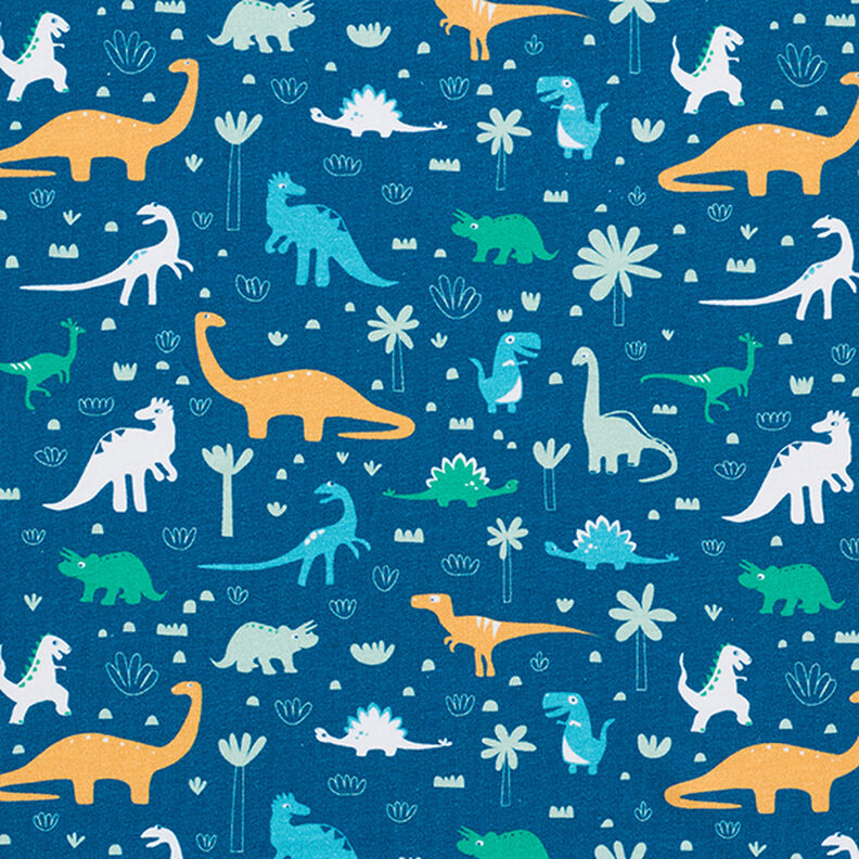 Dino World Cotton Jersey | PETIT CITRON – petrol,  image number 1