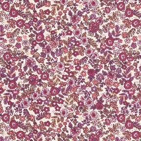 Cotton Cretonne Ditsy Floral – cream/grape, 