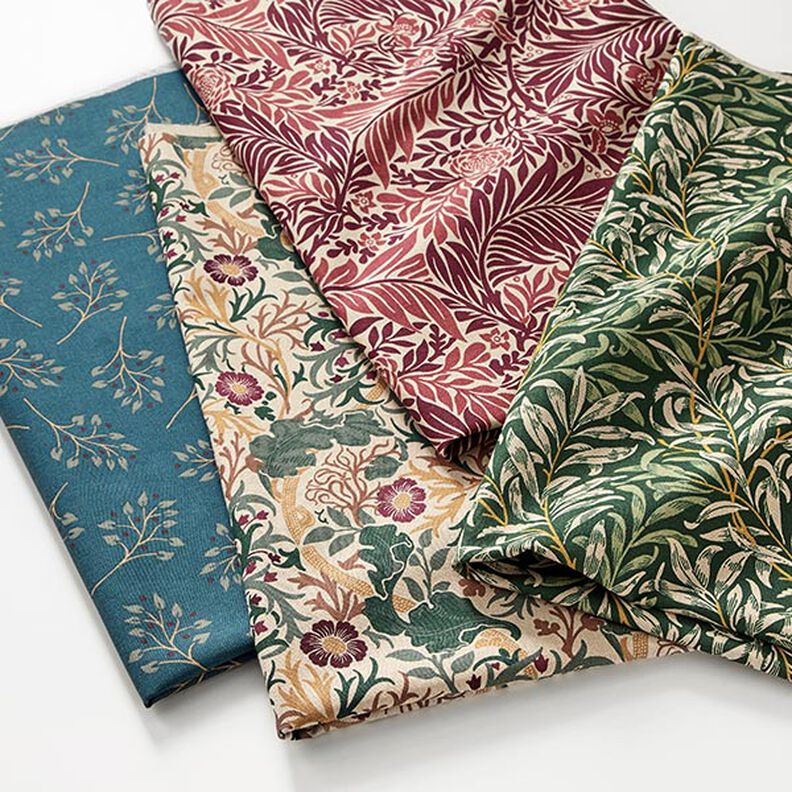 Decor Fabric Half Panama tangled branches – natural/dark green | Remnant 90cm,  image number 5