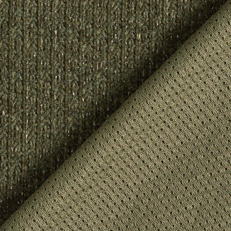 Chenille Knit Jacquard Glitter – dark pine/metallic silver,  image number 3