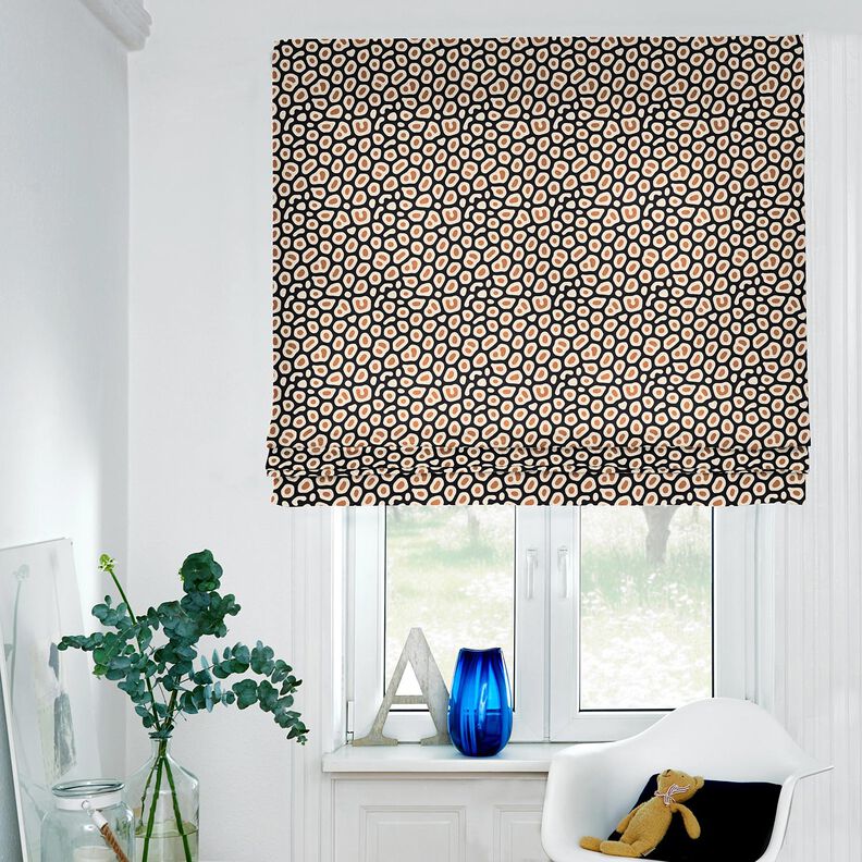 Decor Fabric Half Panama abstract leopard pattern – black/cashew, image number 6