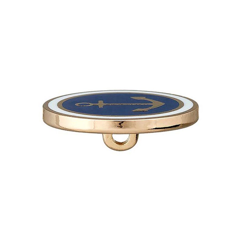 Metal Button Eyelet Anchor – navy blue/gold,  image number 2