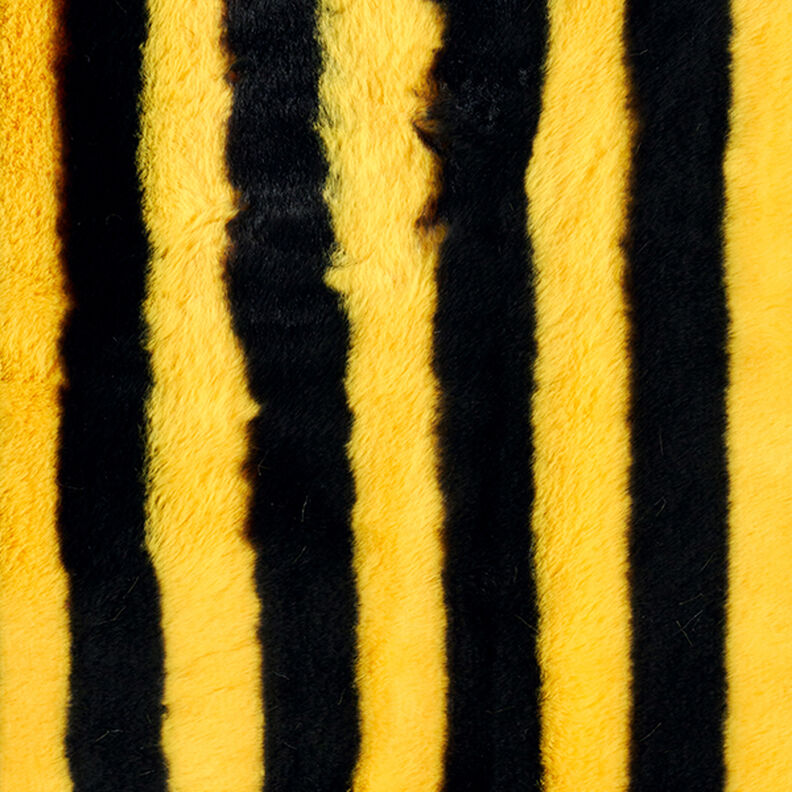 Faux fur, bee stripes – black/yellow,  image number 1