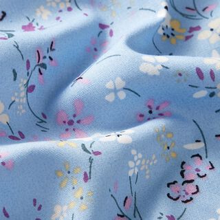 Delicate flowers cotton poplin – light blue/beige, 