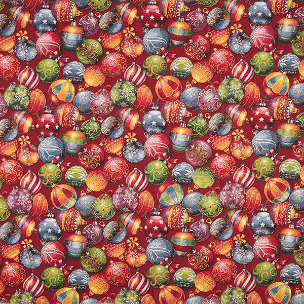 Decor Fabric Tapestry Fabric Christmas Tree Baubles – carmine,  image number 1