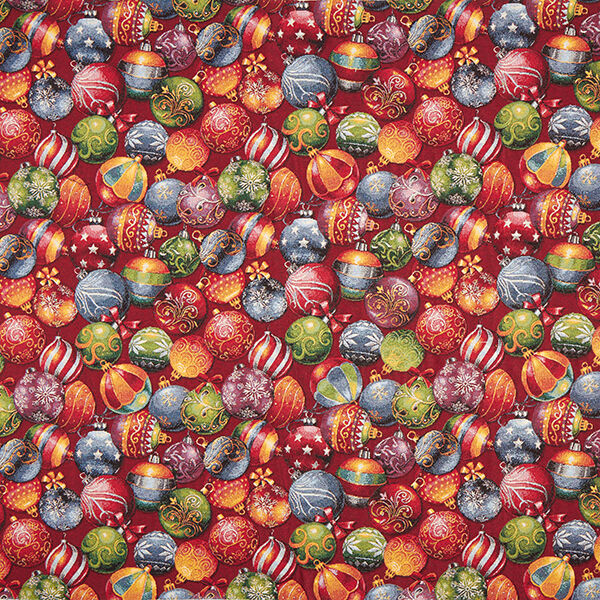 Decor Fabric Tapestry Fabric Christmas Tree Baubles – carmine, image number 1