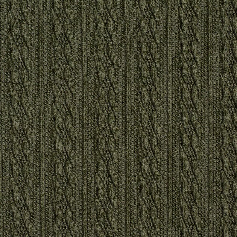 Knit Fabric Cable-knit print – dark pine, image number 1