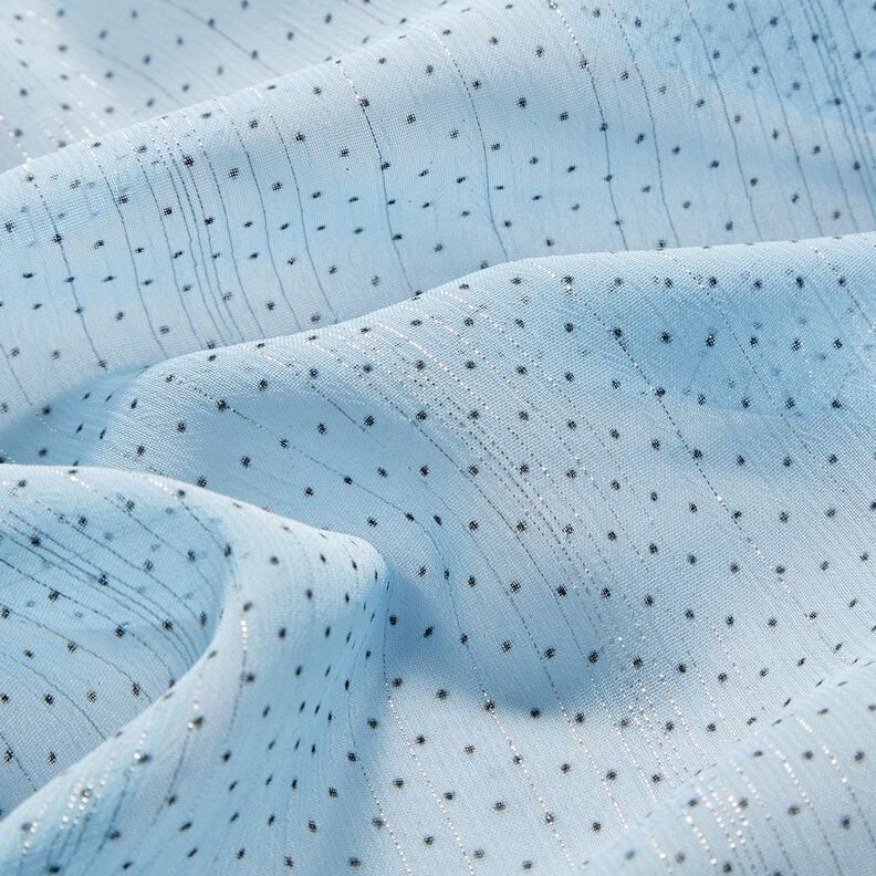 Glitter stripes and dots chiffon – light blue,  image number 2