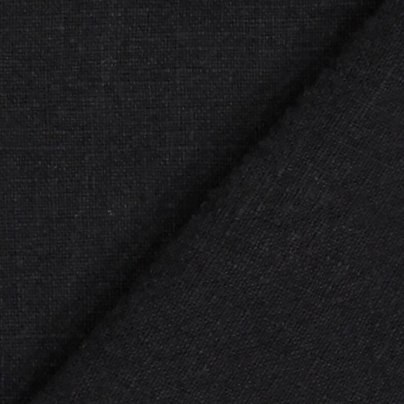 Linen fabric ramie mix stonewashed, heavy quality – black, image number 3