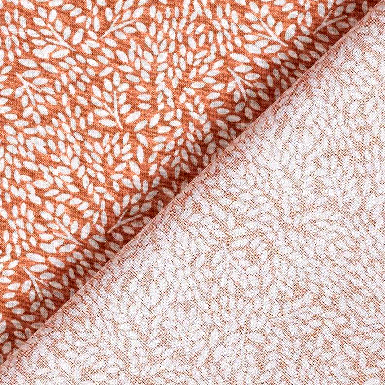 Cotton Cretonne Mini leaves – lobster/white,  image number 4