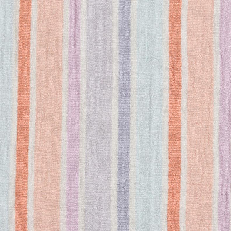 Double Gauze/Muslin yarn-dyed stripes | Poppy Fabrics – offwhite/colour mix,  image number 1