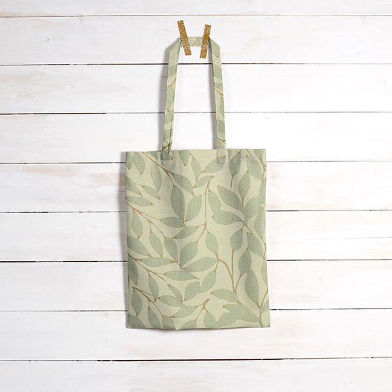 Decor Fabric Canvas Blurred Leaves – natural/reed, image number 6