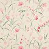 Decor Fabric Half Panama freesia flowers – natural/pale berry,  thumbnail number 1