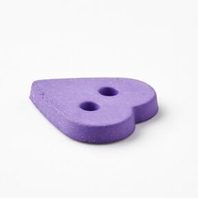 Heart-shaped button [Ø 15 mm] – lavender, 