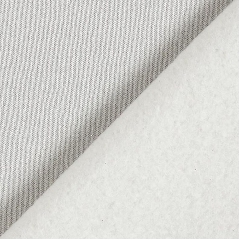 Brushed Sweatshirt Fabric plain Lurex – silver grey/silver,  image number 4