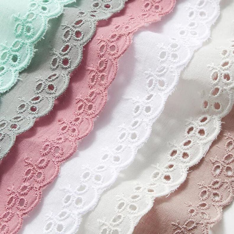 Scalloped Leafy Lace Trim [ 30 mm ] – pink,  image number 3