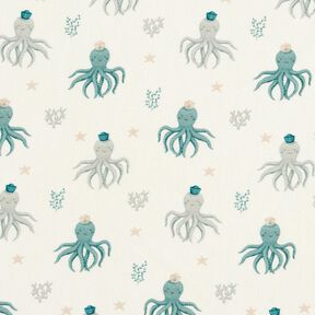 Cotton Jersey happy squids Digital Print – offwhite, 