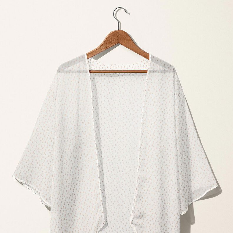 Fine Cotton Batiste Openwork dobby leopard print – white/anemone,  image number 6