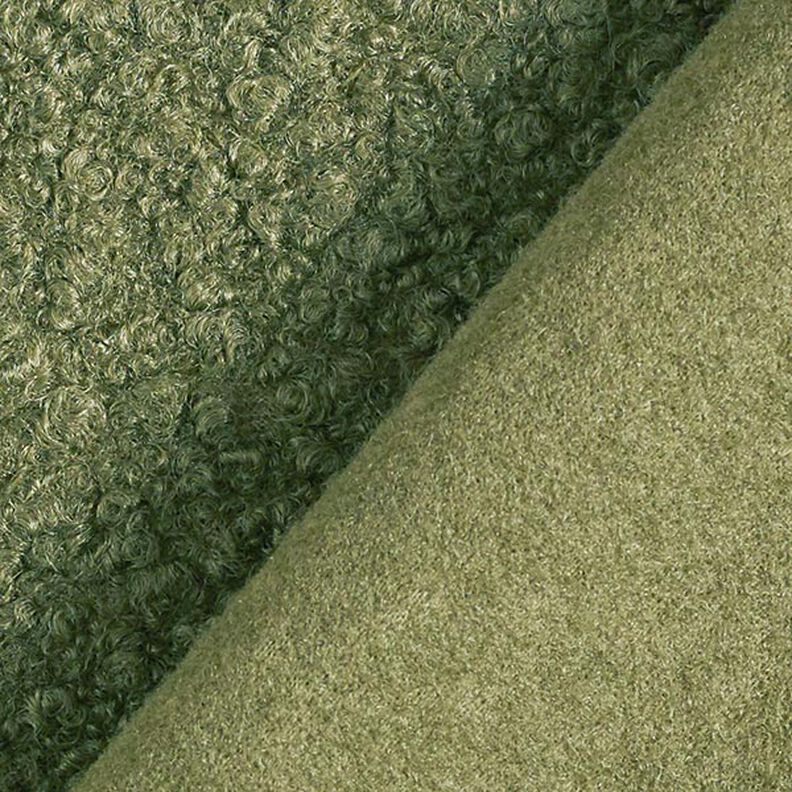 Fulled knitted bouclé – olive,  image number 4