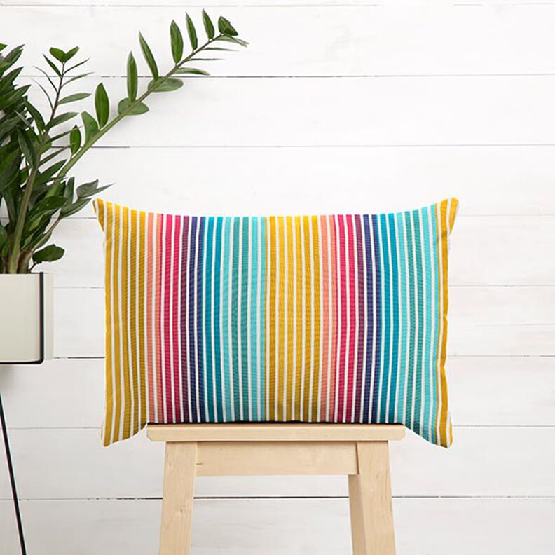 Outdoor Fabric Canvas Retro Stripes – yellow/turquoise,  image number 9