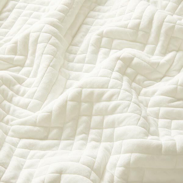 Quilted jersey, plain herringbone – white,  image number 2
