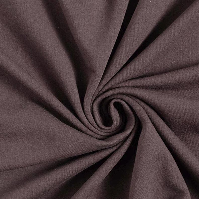 Light Cotton Sweatshirt Fabric Plain – dark brown,  image number 1