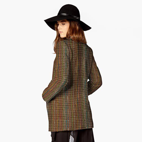 Colourful Stripes & Lurex Pure New Wool Blend Bouclé – medium brown,  image number 7