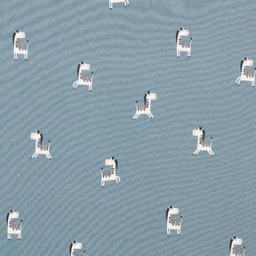 Cotton Jersey Funny Zebra – blue grey, 