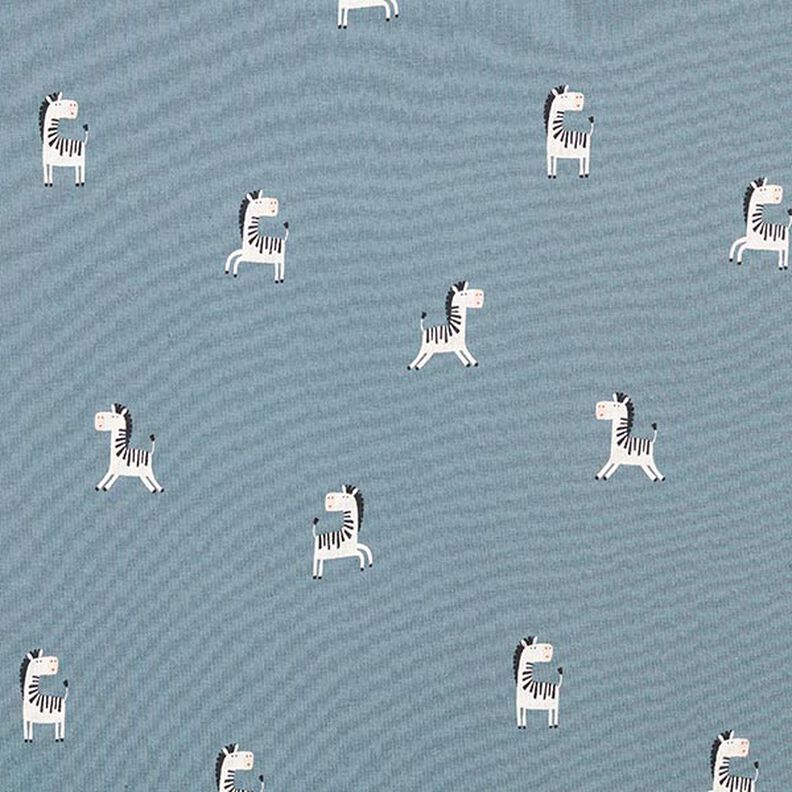 Cotton Jersey Funny Zebra – blue grey,  image number 1