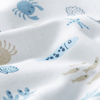 Cotton Poplin underwater – white/steel blue, 