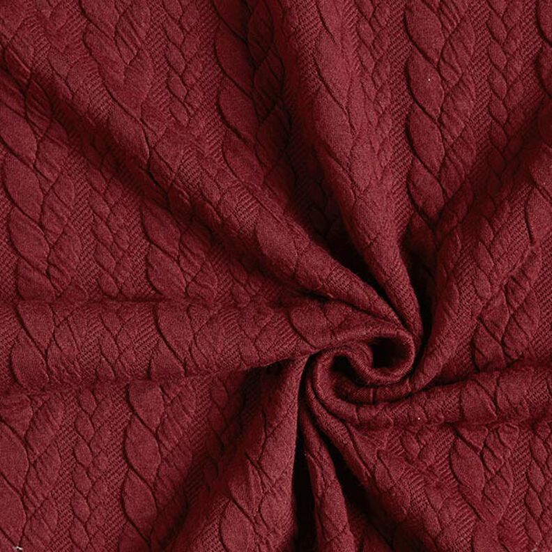Cabled Cloque Jacquard Jersey – burgundy,  image number 3