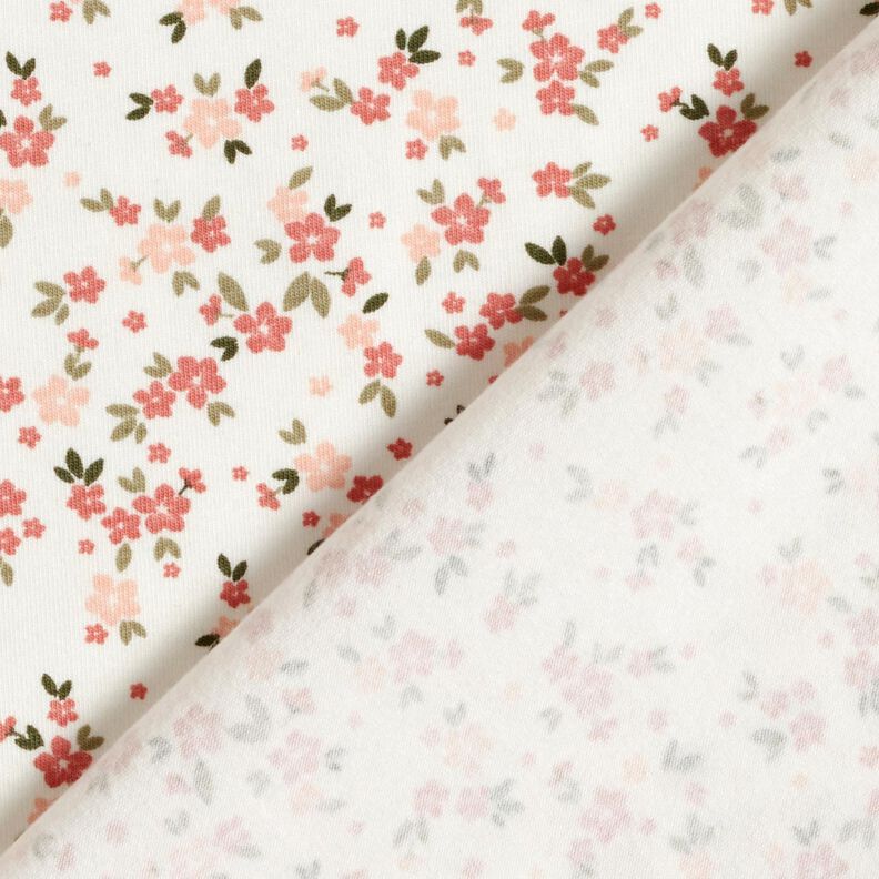 Cotton Jersey pink flowers – ivory, image number 4