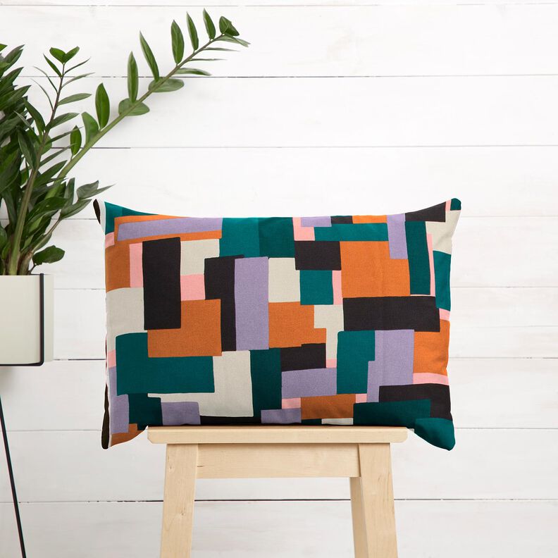 Decor Fabric Canvas Multicoloured – petrol/mauve,  image number 8