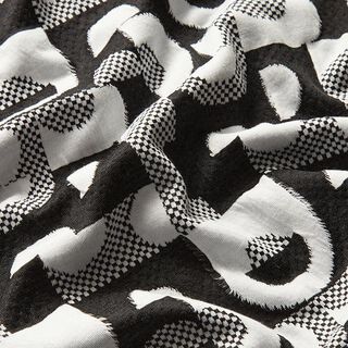 Jacquard jersey geometric patterns and checks – black/white, 
