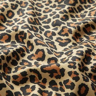 Decor Fabric Cotton Satin Leopard Print – brown, 