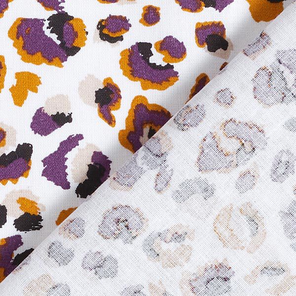 Cotton Cretonne leopard print – aubergine/white,  image number 4
