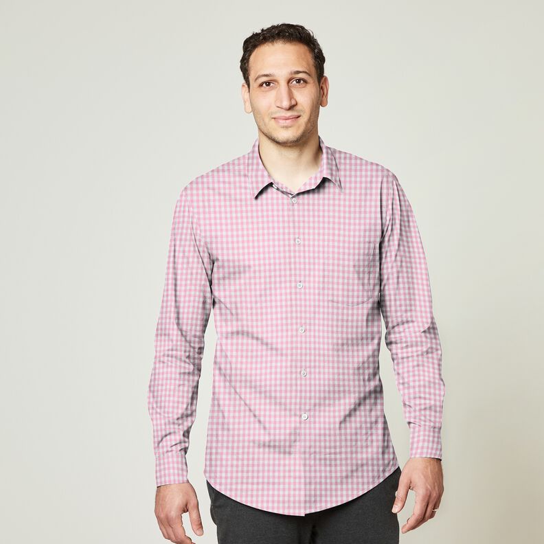 Cotton Vichy check 0,5 cm – pink/white,  image number 8
