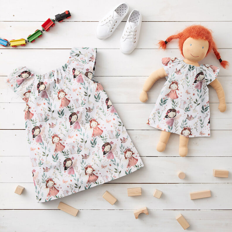 Cotton Poplin Flower fairies Digital Print – ivory,  image number 7
