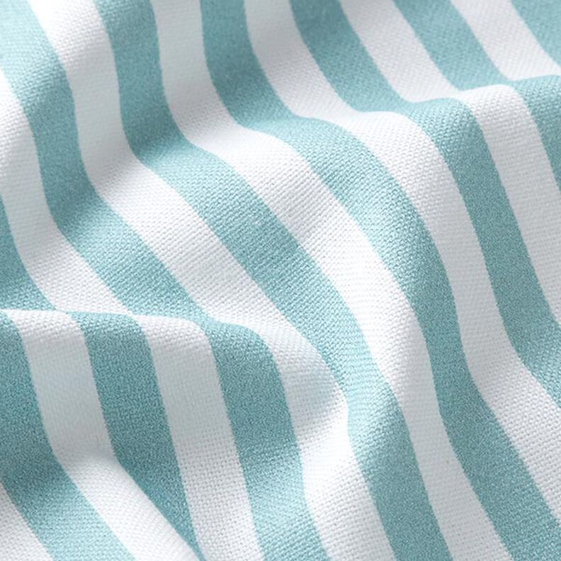 Decor Fabric Half Panama Vertical stripes – aqua blue/white,  image number 2