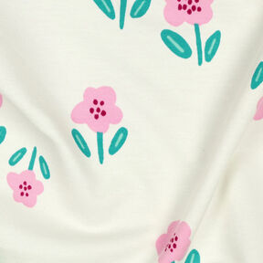 French Terry Flowers| by Poppy – offwhite/pink, 