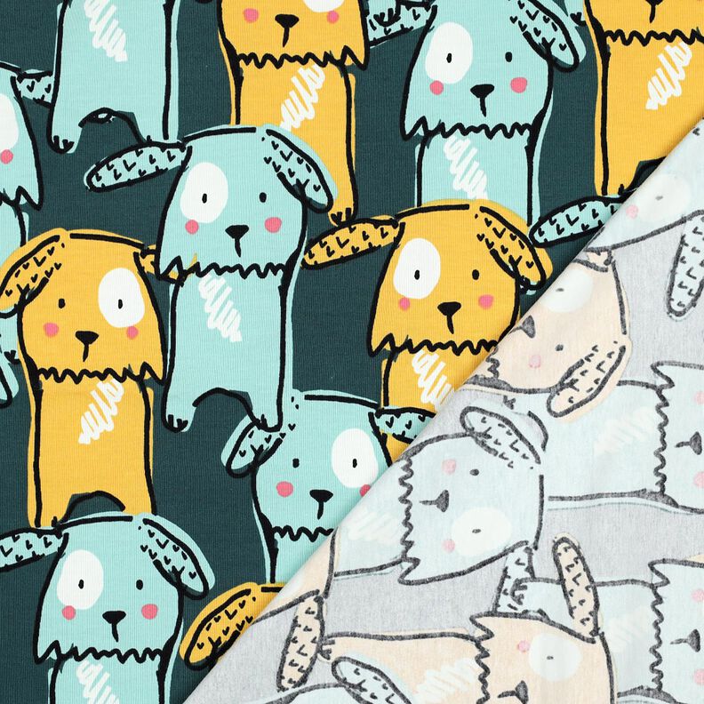 Cotton Jersey floppy-eared dogs | Poppy Fabrics – dark green, image number 4