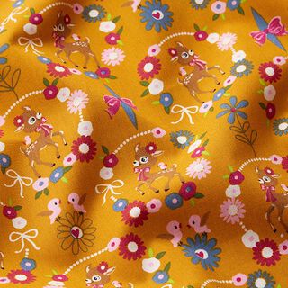Deer Fawns Cotton Poplin – mustard, 