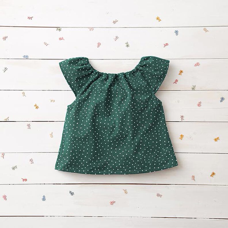 Double Gauze/Muslin Polka Dots – dark green/white,  image number 6