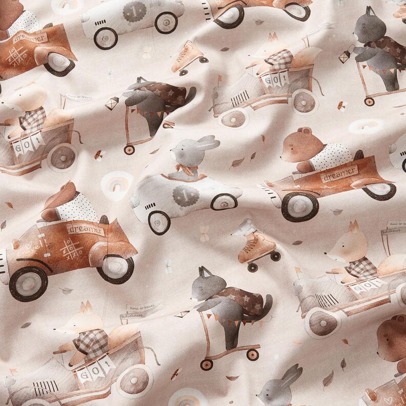 Decor Fabric Cotton Twill retro vehicles Digital Print – almond,  image number 2