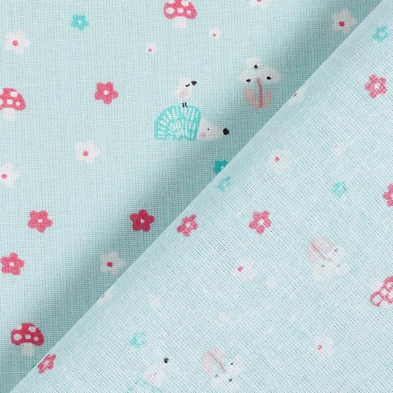 Poplin Hedgehog and Mushrooms – baby blue,  image number 4