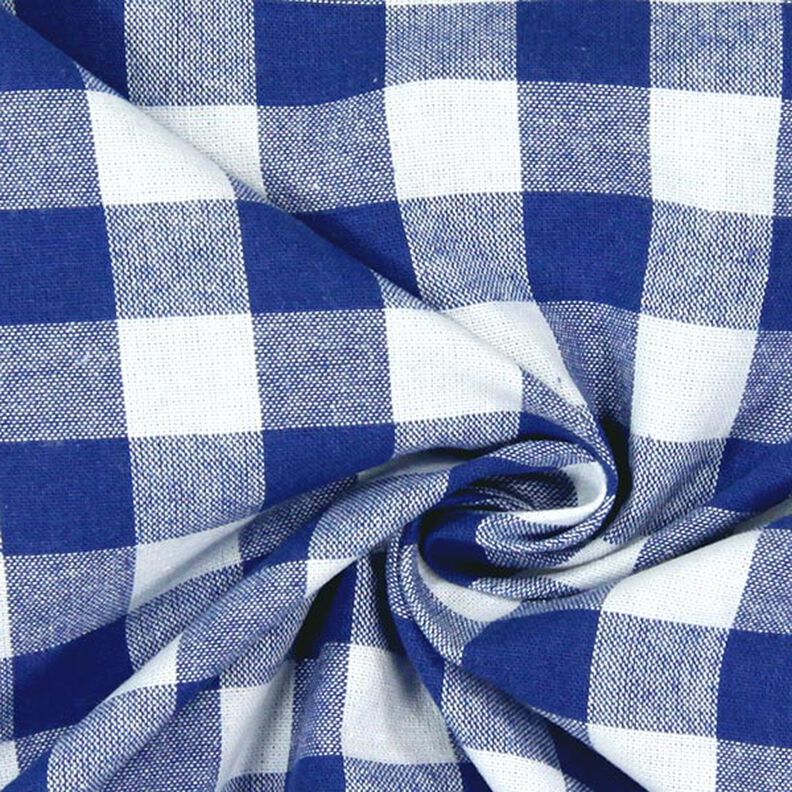 Cotton Vichy check 1,7 cm – royal blue/white,  image number 2