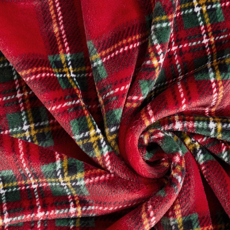 Cosy Fleece classic check – dark red/fir green, image number 3