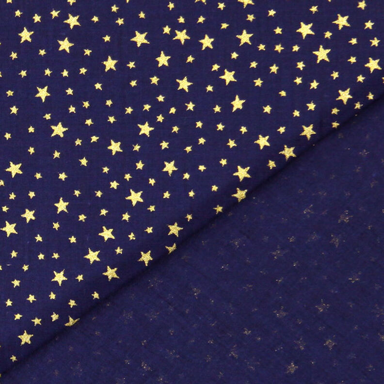 Cotton Cretonne Starry Christmas Sky, small – navy blue/gold, image number 3
