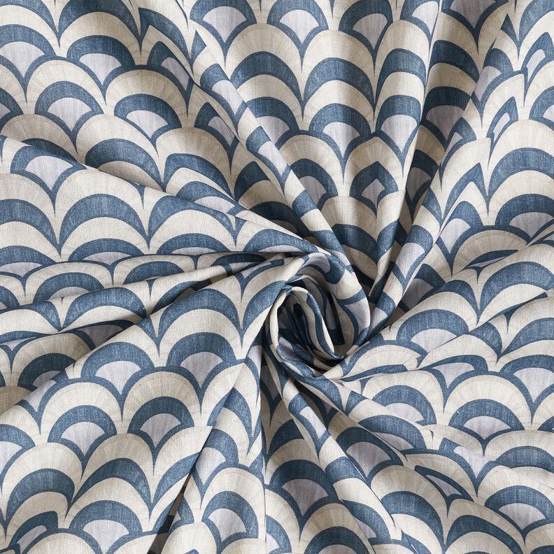 Cotton Poplin elegant arches – blue grey/light taupe, image number 3